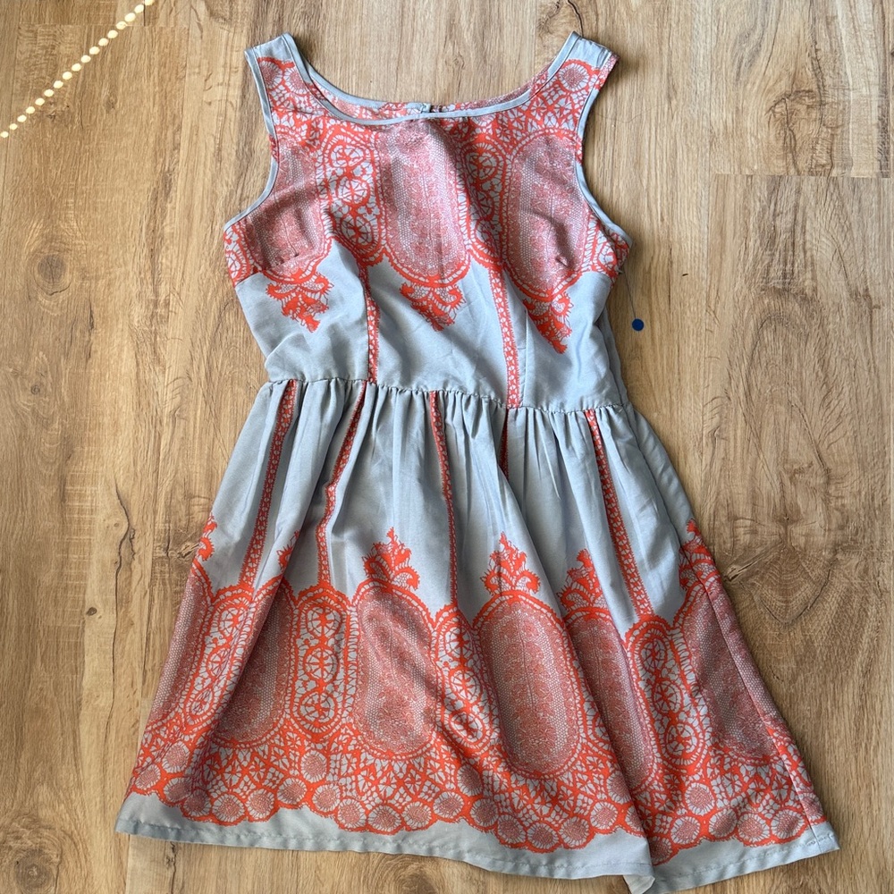 Pinky Gray and Orange Dress